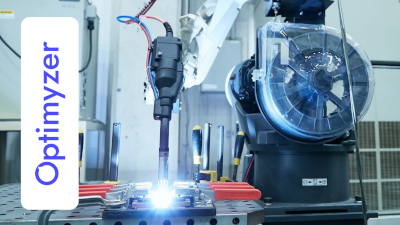 Panasonic TAWERS TA 1400 welding robot in action, symbolizing the fusion of advanced robotics and AI-driven optimization.